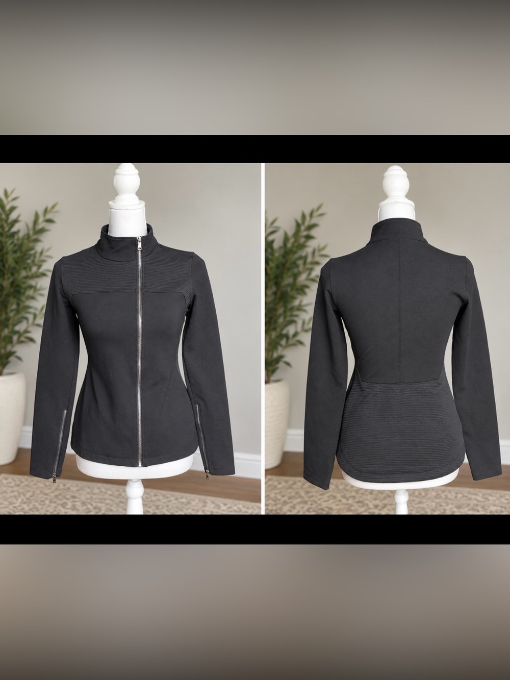 The Base Black Zip-Up Performance Jacket sz S